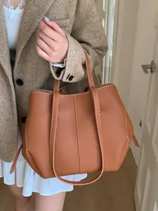 1pc  Women's single shoulder tote bag, solid color tote bag, Lightweight Shoulder Bag, fashionable, versatile, casual and simple, suitable for college students' daily work, commuting, shopping, women's single shoulder tote bag