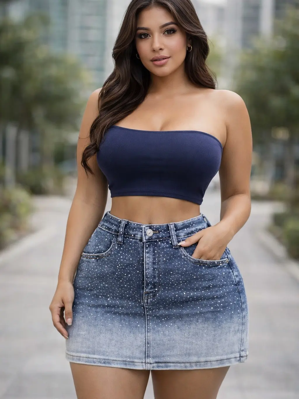Mix Denim Skirt/Short