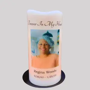 Personalized Memorial Candle ️ | Sympathy Gift | Remembrance LED Candle (Timer + Batteries)