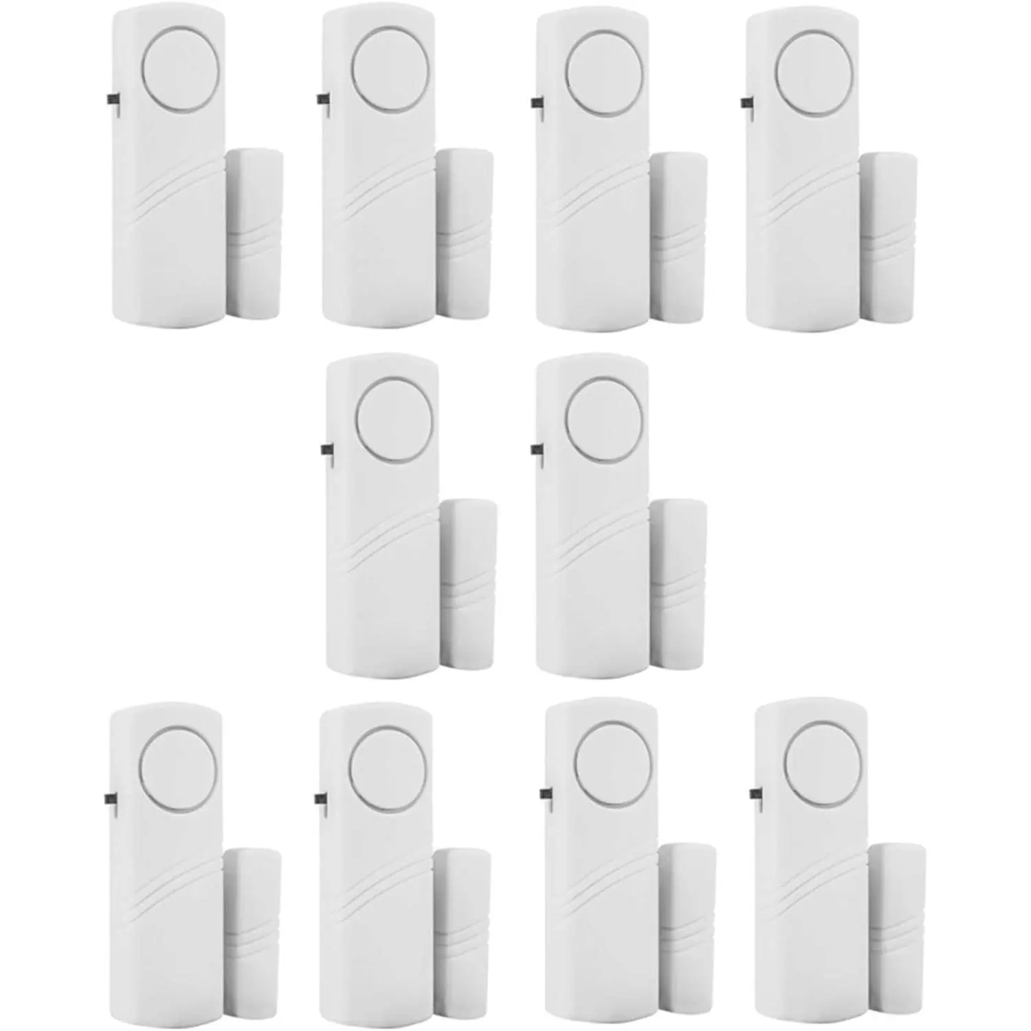10-Pack High Quality Wireless Door Window Alarm, Home Security Door Alert System with 0.59in Sensors, 90+dB Bell, 3 Steps Operation, Easy to Use Stick Installation & Batteries for Children