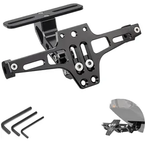 Motorcycle License Plate Holder, Motorcycle License Plate Bracket with Screws, Universal Accessories for Most Motorcycles