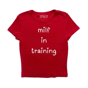 Mild in training baby tee– viral women’s baby tee • trendy Y2K aesthetic crop top • edgy graphic fitted tee  Womenswear Cropped