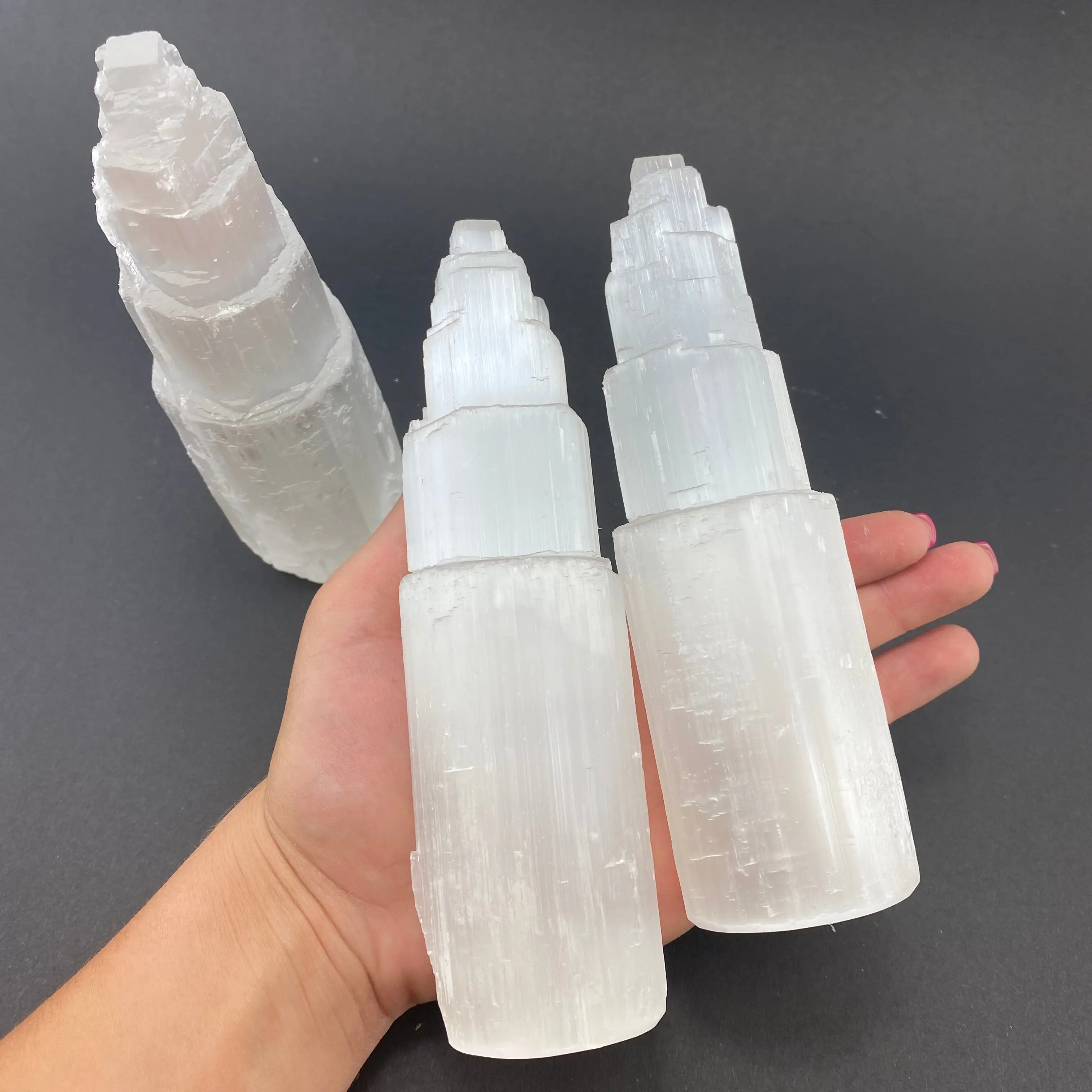 15cm Selenite Tower, Selenite Rough Tower, Large Selenite Tower