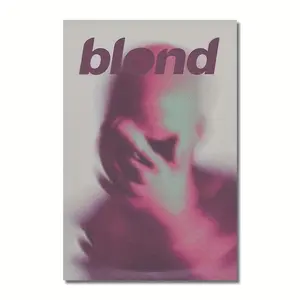 1 piece by Frank Ocean<blond>Hip-hop music poster, frameless canvas wall, modern bedroom decoration, size 30.48X 45.72cm cm, featuring simple design and bright colors, Modern Abstract Design, suitable for home decor</blond>