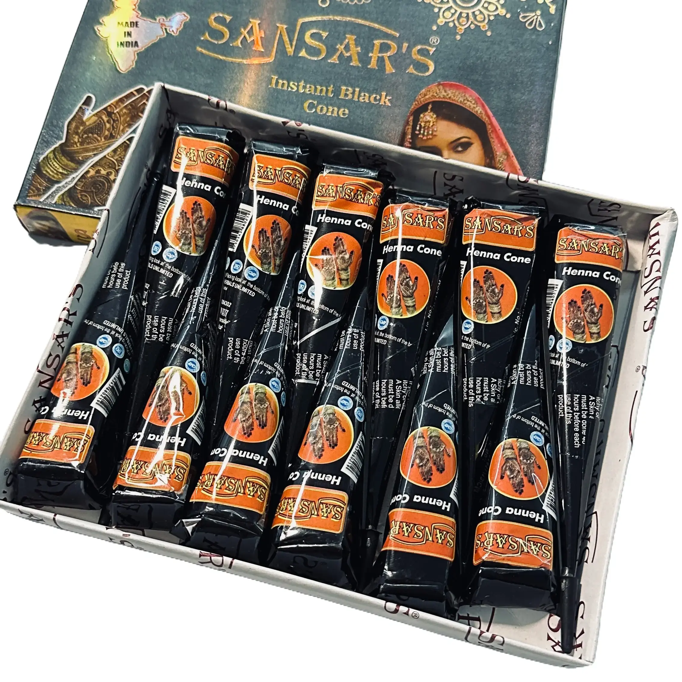 Henna Tattoo Kit(12 Cones,25g Each) Three templates are included Makeup Powder Mehndi Stencils Smooth Multicolor