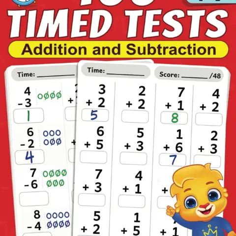 Addition and Subtraction 100 Timed Tests for Kids Ages 4 to 7 - Educational Math Workbook for Preschool, Kindergarten & 1st Grade - April 5, 2023