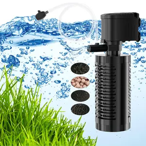 AquaMiracle 4-Stage Fish Tank Filter, Submersible Aquarium Filter Internal Fish Filter with Aeration, for 10-70 Gallon Fish Tanks aquarium filter