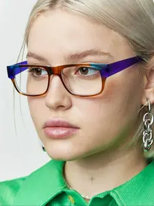 Women's Classic Rectangular Frame Eyeglasses, Lightweight Daily Wear, Versatile for Computer Gaming & Home Office Use