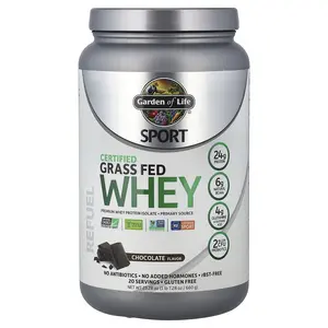 Garden of Life Sport, Certified Grass Fed Whey, Chocolate, 1 lb 7.28 oz (660 g)