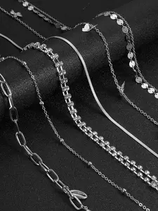 6Pcs Beach Bikini Waist Chain for Women Sexy Rhinestone Butterfly Bead Snake Belly Chains Adjustable Body Chain Jewelry