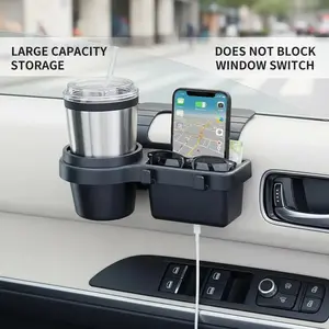 Car multi-functional mobile phone storage box, car keystorage, window and door clutter, cup holder with storagetray, Multifunctional car organizer