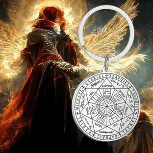 Seal of The 7 Archangels Pendant Necklace Keychain for Men St. Michael 7 Archangels Spiritual Amulet Pagan Jewelry