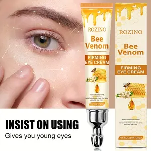 Rozino Bee Venom Firming Eye Cream - 20g Anti-Aging Formula with Vitamin C & Sweet Almond Oil| 360° Eye Contour Massage| Reduces Fine Lines & Puffiness| Intense Hydration| Rose & Lavender Infused