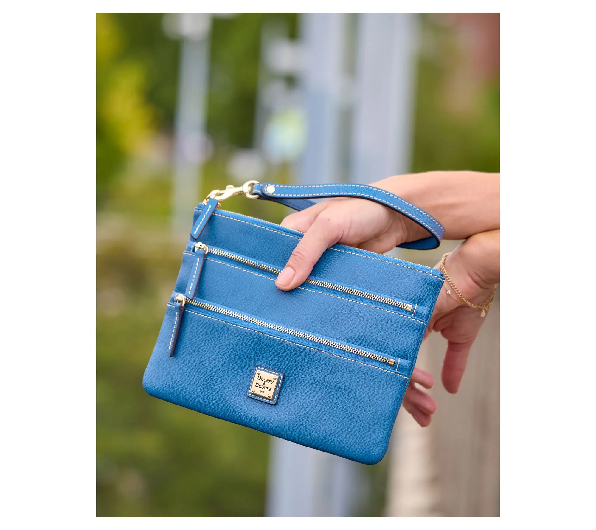 Dooney & Bourke Saffiano Large Triple Zip Wristlet Dooney & Bourke Saffiano Large Triple Zip Wristlet