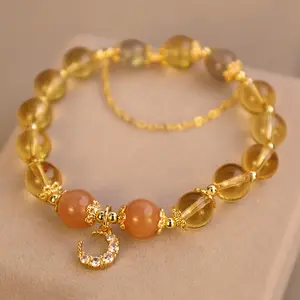 BuddhaStones Blessed Moon Citrine Abundant Energy Bracelet, Stylish Charming Crystal Bracelet | Give as a Gift to Your Loved Ones & Friends | Dissipate Bad Luck