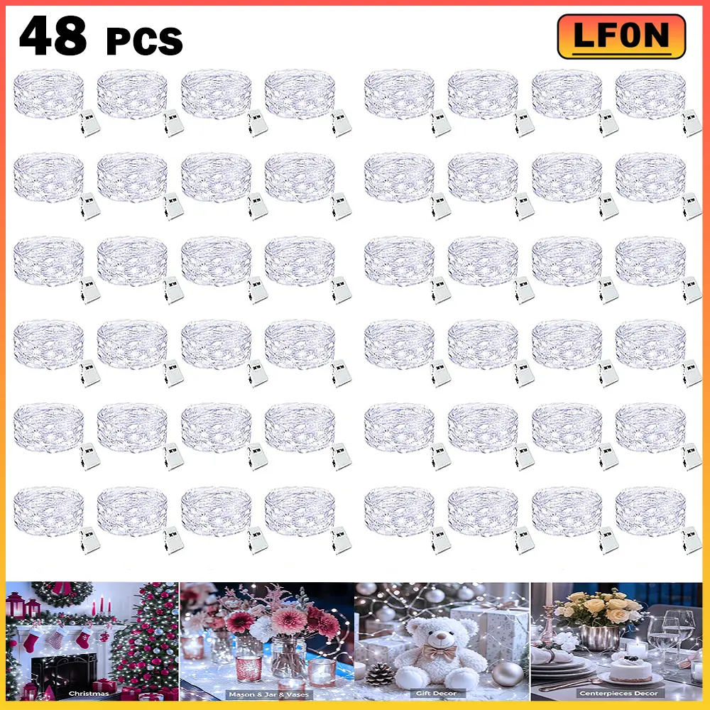 Create Magic with 48 Packs! Battery Operated Fairy Lights for Enchanted Wedding, Party & Christmas Decor. Waterproof, 3 Modes - Perfect for Mason Jars & Indoor/Outdoor Sparkle. Decoration