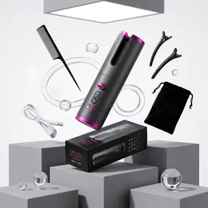 USB LCD Charging Automatic Portable Curling Iron, Smart Home Hair Care Appliance, Mini Curler, High Aesthetic, Multiple Colors Available, Cordless Curling Iron