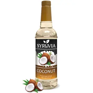 Syruvia Coconut Coffee Syrup - 25.4 fl oz. Premium Coffee Flavoring Syrup. Kosher, and Gluten-Free. Perfect for Drinks, Sodas, Desserts and More. Beverage Sweet