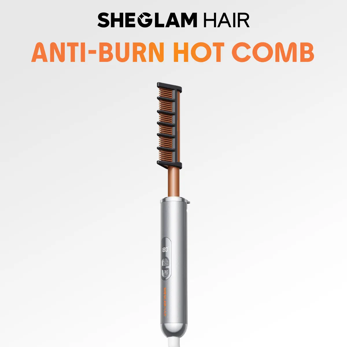 SHEGLAM HAIR Anti-Burn Hot Comb | Electric Hot Comb | 5-Level Temps | Digital Display | 60 Min Auto Shut Off | Anti-Scald Shield | Hot Pressing Brush For Lace Front Wigs #flat iron #straightener,back to school,back to school haul