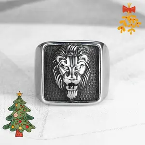 1pc European and American Retro Domineering Lion Head Ring, Fashionable and Romantic Couple's Anniversary Ring, Suitable for Daily Wear Jewelry, A Birthday Gift for Friends and Boyfriends