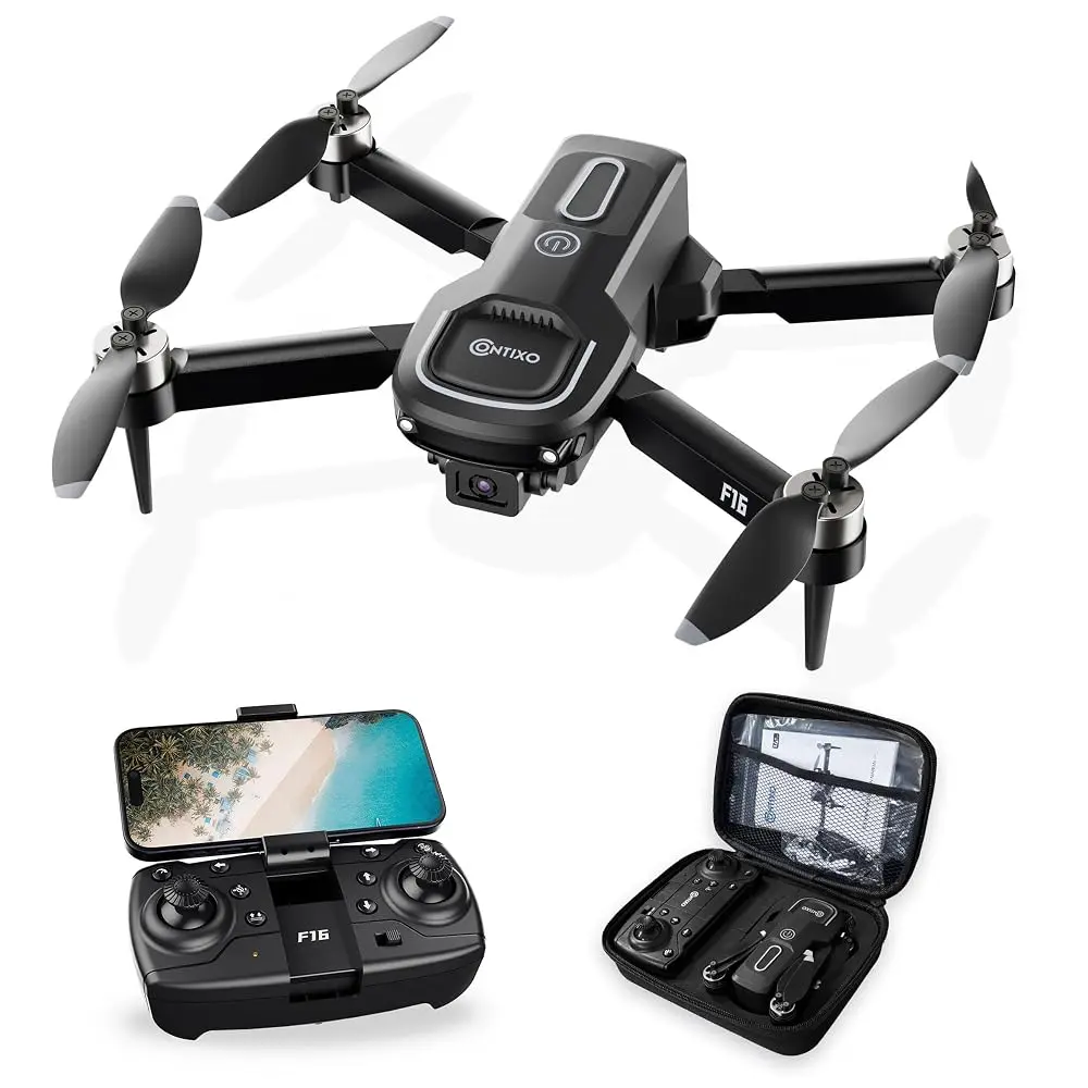 Contixo F16A Drone with 1080P Camera, Optical Flow Positioning, Altitude Hold, FPV Video Transmission & 1-Button Functions for Kids