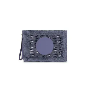 Tory Burch Ella Hand Crocheted Pouch in Dark Lotus