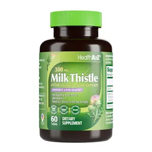 HealthA2Z Milk Thistle USDA Oranic Seed Extract 300 MG - Support Liver Health - Fast Dissolving & Fast Acting, 80% Silymarin, Potent 35:1 Extract (10,500 mg Strength)