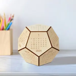 2024 Desk Calendar, Desk Calendar Wood, White Elephant Gifts for Adults, Men, Women, Christmas Decorations, Christmas Gifts for Coworkers, Boss, Thanksgiving Decorations, Unique Handmade Gifts