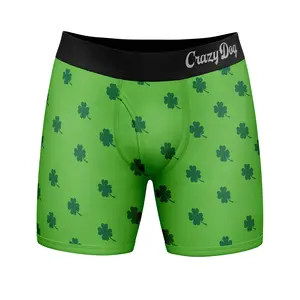Mens I Clover Shenanigans Boxers Funny St Patricks Day Saint Paddy Shamrock Graphic Underwear Funny Graphic Boxers Saint Patrick's Day  Funny Drinking  Mens Novelty Boxer Briefs Green