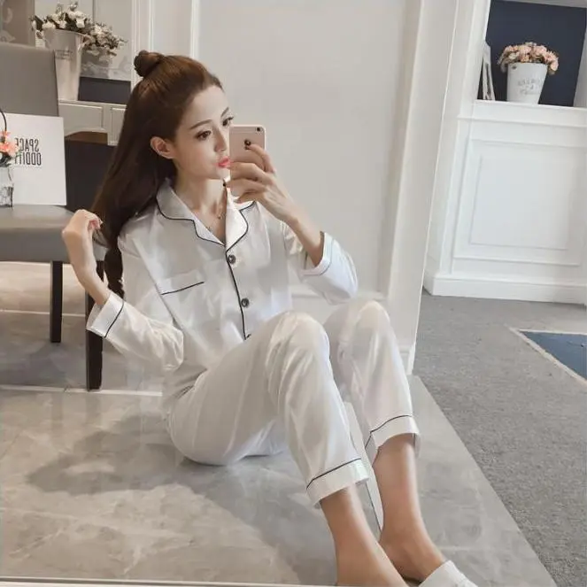 Women's 100% Real Silk Pajama Set, 2-Piece Sexy Nightgown & Longsleeve Cardigan, Breathable Comfy Sets for Loungewear & Home Outfits, Basic, Longsleeves, Lady, Minimalist