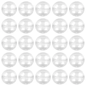AUEAR, 50 Pack Translucent Small Round Capsules 2 Inch Vending Machine Empty Plastic Gumball Containers for Party Favor Prize