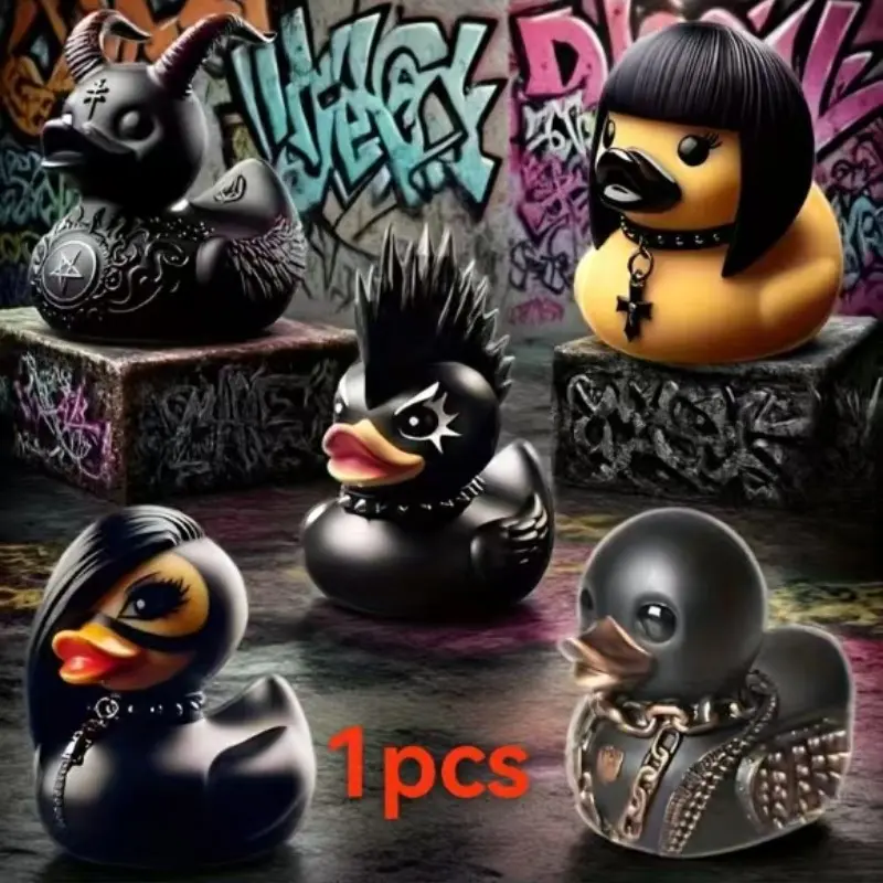 Gothic Satan Duck Car Interior Dashboard Decoration, Cyberpunk Rubber Punk Duck, Funny Duck Statue Gift for Friends, Collector's Gift, Car Ornament, Car Decorations Interior, Car Interior Ornaments, Gothic Car Accessories