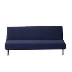 US Stretch Solid Color Futon Slipcover Full Size Armless Sofa Bed Cover