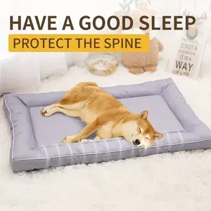 Breathable Cooling Pet Bed, Waterproof Dog Mattress, Durable Washable Pet Crate Pad, Non-Slip Base, Easy Clean Kennel Cushion, Spinal Support, Bedding