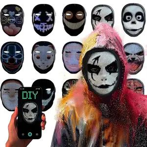 Led Mask Lighted Up Mask with Gesture Sensing Technology for Halloween Cosplay Party Cool Gifts Versatile Costume Accessory