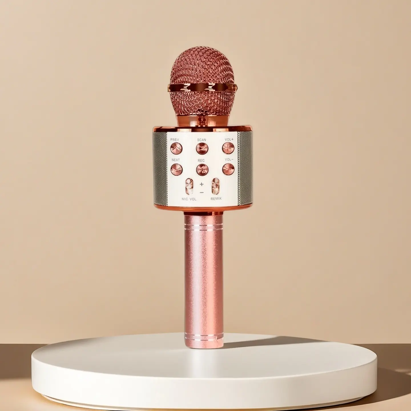 Karaoke Microphone for Kids - Bluetooth Singing Mic with Echo Effect, Built-in Speaker, Rechargeable Battery, Portable, Micro USB Cable Included, Ideal for Party, Travel, Birthday/Festival Gifts, Compatible with iPad, Tablet, Android Phone