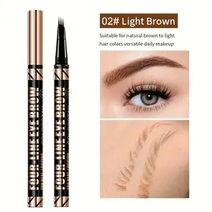 4-Head Liquid Microblading Brow Pencil - Long-lasting and fade-resistant, easy for beginners to precisely draw hair-like brows - Waterproof and sweatproof formula, perfect gift for women (Valentine's Day, Birthday)