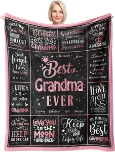 Grandma Gifts Blanket, Gifts for Grandma, Grandma Gifts from Grandkids, Great Grandma Birthday Gifts, Grandmother Gifts, Birthday Gifts Ideas for Grandma, Best Grandma Gifts Blanket 60"x 50"