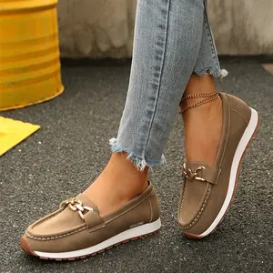 Women Loafers Soft Leather Slip On Soft Bottom Non-Slip Fashion Dress Shoes Springfresh