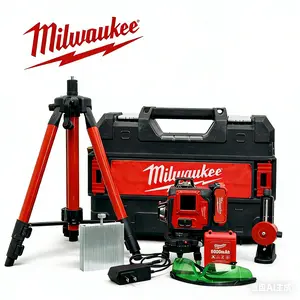 Milwaukee 16 Lines 4D Laser Level 360° Self-Leveling Horizontal & Vertical Cross Line Super Powerful Green Beam with Touch Screen & Automatic Leveling 4-Plane Locking Mode Accurate Alignment Tool