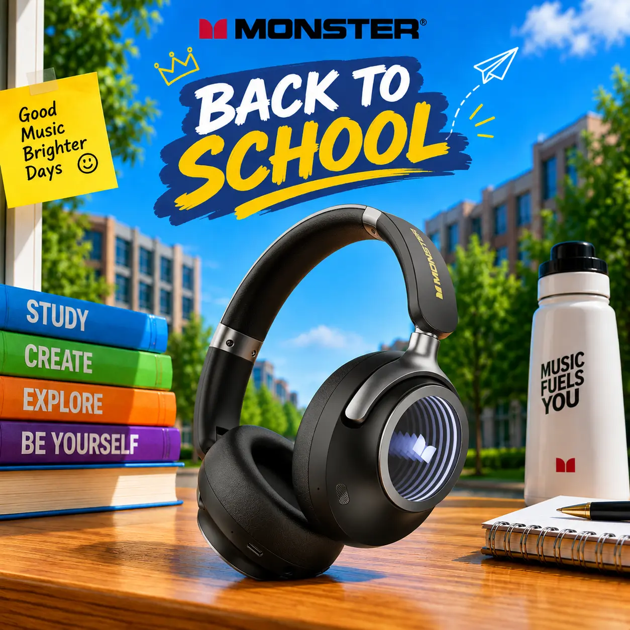 Monster Persona 4th RGB Gaming Headphones, Bluetooth 6.0, 165H Playtime, 3D LED Tunnel Lights, 40mm Drivers, 5-Mic ENC, Foldable Over Ear Headset for Gaming, Music, Movies & Travel - Deals For You Days-TikTokShopBackToSchool, Gaming Equipment, Pc Gaming H