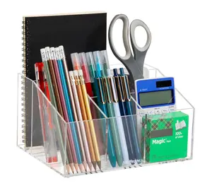 Mind Reader 7-compartment Desktop Organizer, Clear