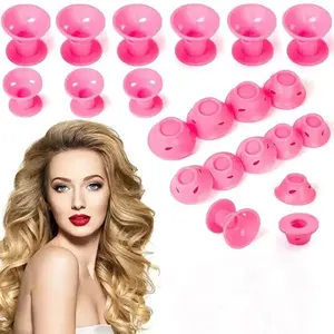 10Pcs/Lot Heatless Hair Curlers Soft Silicone No Heat Hair Rollers for Sleeping Lazy Curling Rods Wave Formers DIY Hair Styling Tools for Natural Wavy Curly Hair Curls No Heat Hair Curling Set for Women Girls