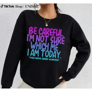 Casual Summer Sweatshirt for Women – Long Sleeve Crew Neck with Shoutout Slogan