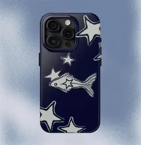 Navy Blue Star Fish Phone Case Cute Y2K Ocean Celestial Grunge Cool Girl Gift MagSafe Case Phone - Case iP 16 15 14 13 12 11 X