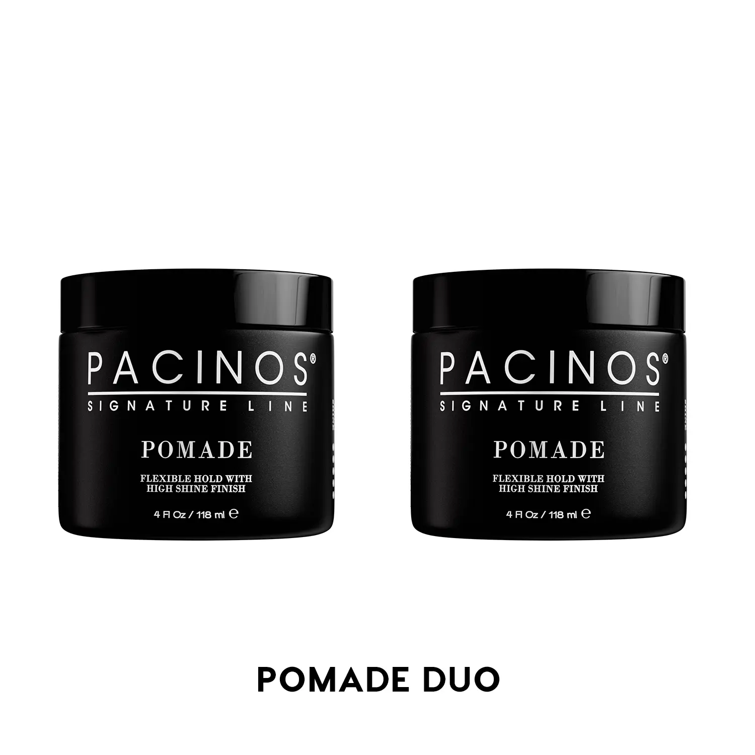 Pacinos Pomade Duo Bundle - Lightweight Men's Hair Styling Jar with Moisture Lock, Natural Oils, Fragrance, Moisturizer, Hydrating & Nourishing Benefits for Sculpted, Glossy Styles on Normal, Textured Hair