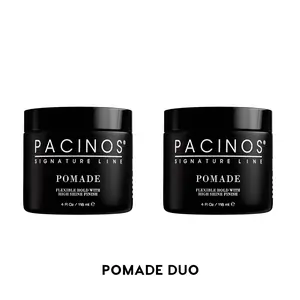 Pacinos Pomade Duo - Bundle - Lightweight Hair Pomade with Moisture Lock and Natural Oils for Sculpted Styles and Glossy Finish on Wavy, Straight or Coarse Hair - Polished Slick Hydrated Haircare