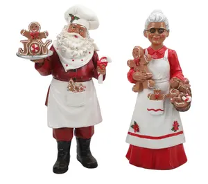 RC Home Decor Set of 2 Baker Santa & Mrs. Claus Figurines