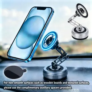 Magnetic Suction Phone Holder Vacuum, Foldable and Retractable Hands-Free Suction Cup Phone Mount for Car/Gym/Mirror/Smooth Surface, Compatible with iPhone Android and All Smartphones
