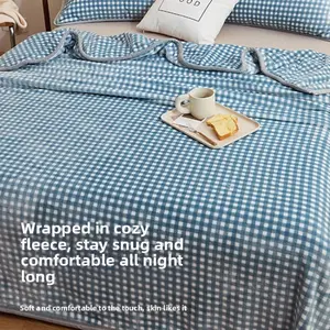 Winter Weighted Blanket Plush Coral Fleece Throw Checkerboard Pattern Blanket for Bed, Sofa & Office Nap, Ultra Soft and Thick Reversible Blanket for All-Season Comfort, Cozy Throw Blanket, Soft Comfy Blanket